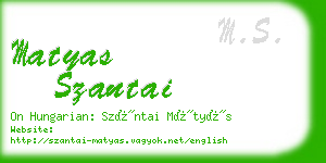 matyas szantai business card